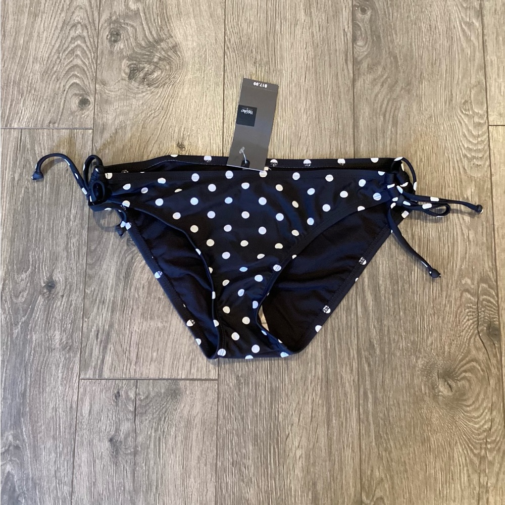 New with Tags Black and White Polka Dot Bikini Bottom
